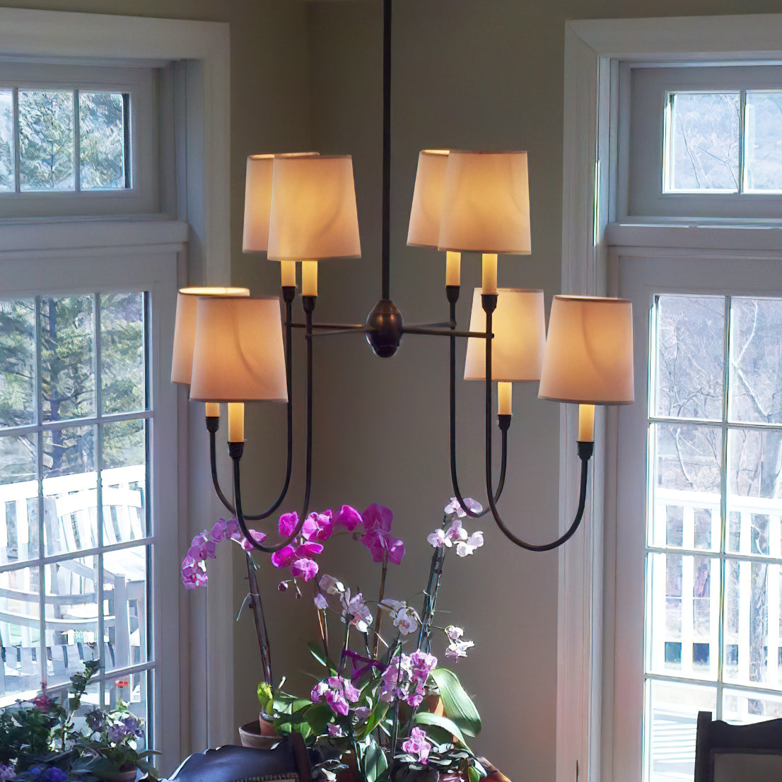 Talia Chandelier Luxury Brass Fabric - Neutralighting