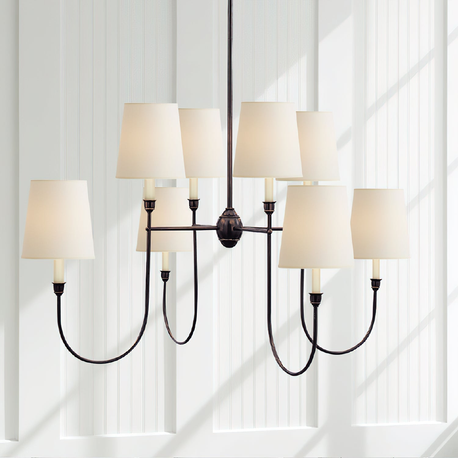 Talia Chandelier Luxury Brass Fabric - Neutralighting