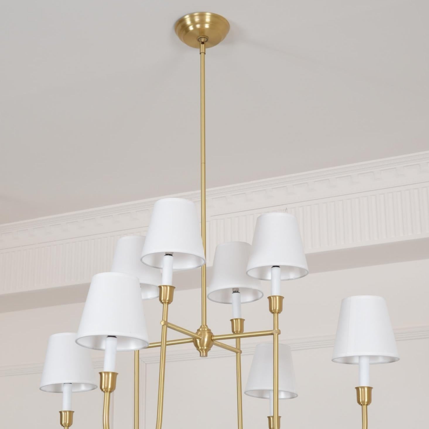 Talia Chandelier Luxury Brass Fabric - Neutralighting