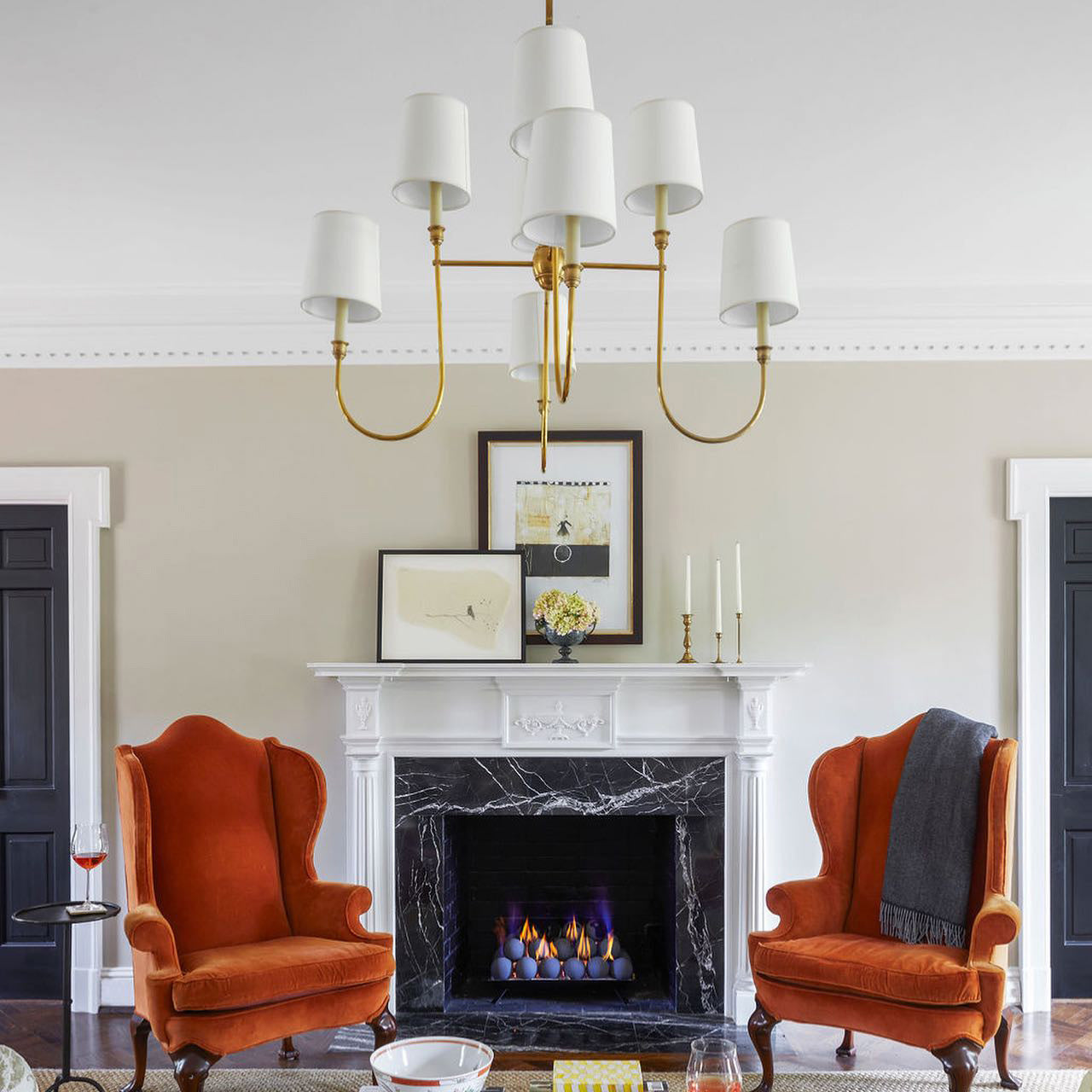 Talia Chandelier Luxury Brass Fabric - Neutralighting