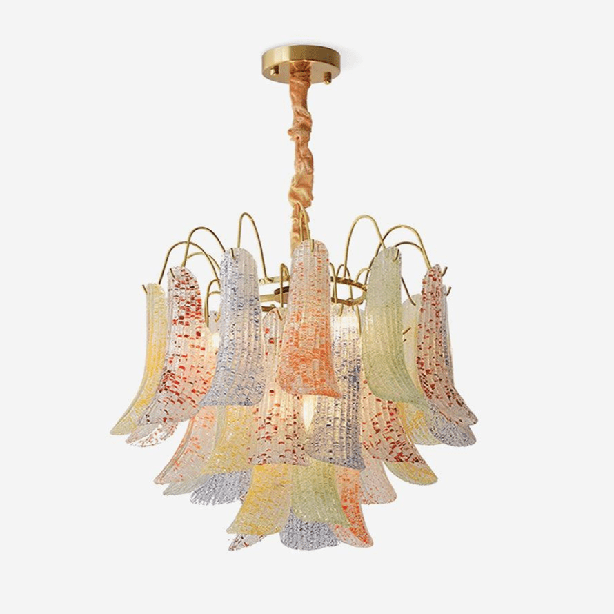 Aurora Chandelier Colorful Murano Glass Petals Vintage
