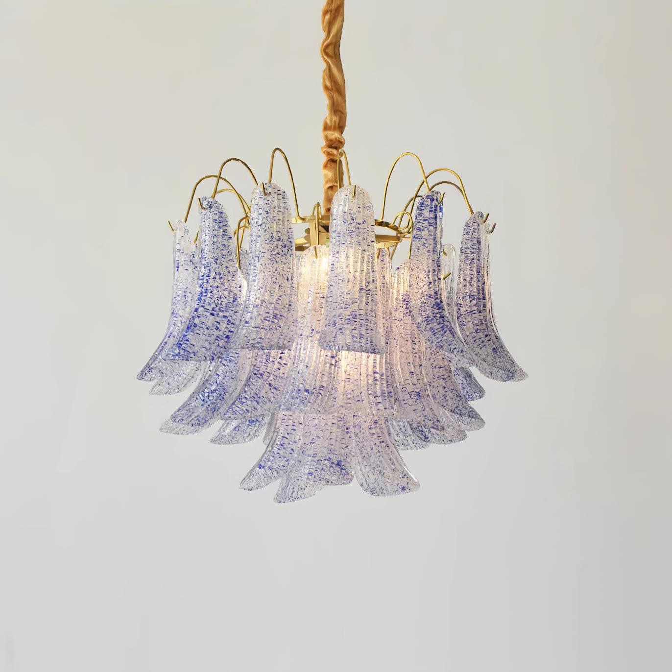 Chandelier Glass Petals Metal Frame Colorful Artistic Ambience - Neutralighting