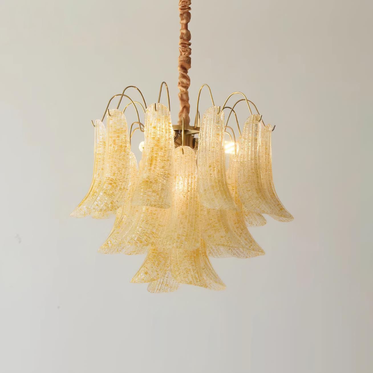 Chandelier Glass Petals Metal Frame Colorful Artistic Ambience - Neutralighting