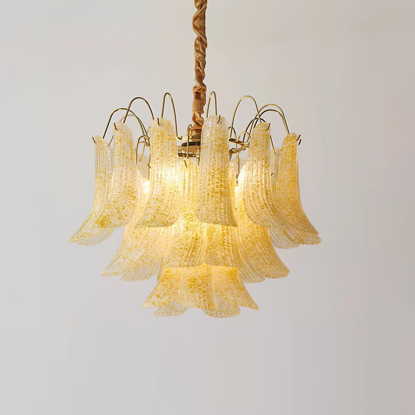 Chandelier Glass Petals Metal Frame Colorful Artistic Ambience - Neutralighting