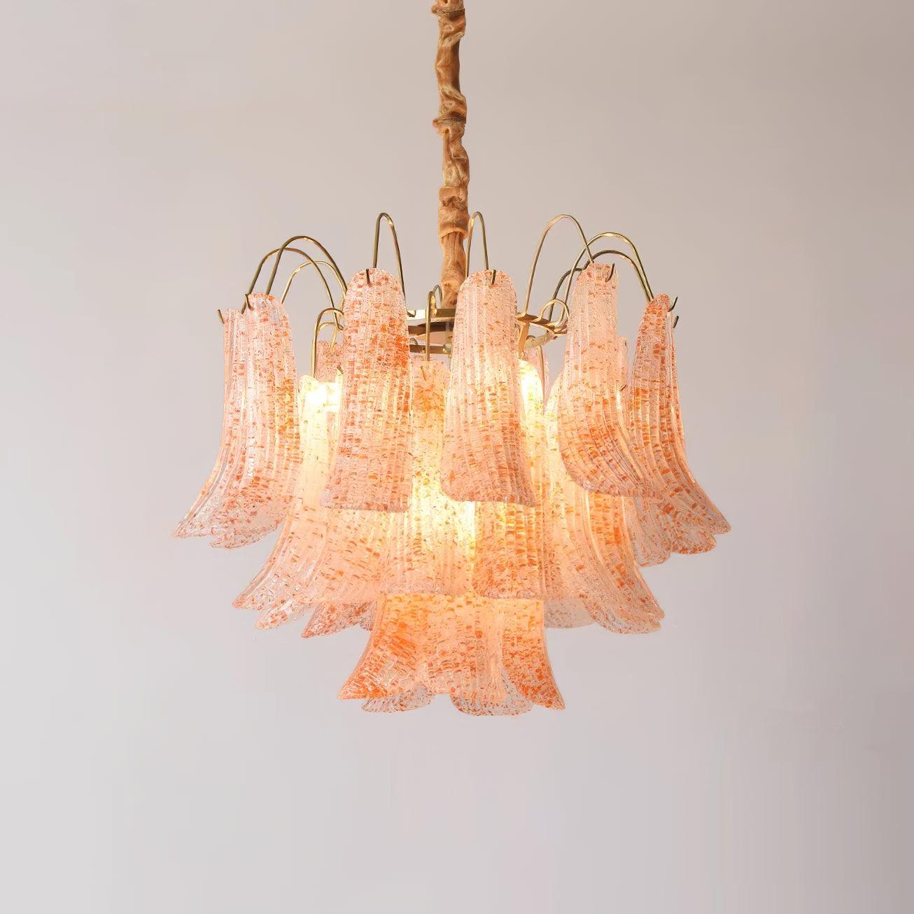 Chandelier Glass Petals Metal Frame Colorful Artistic Ambience - Neutralighting