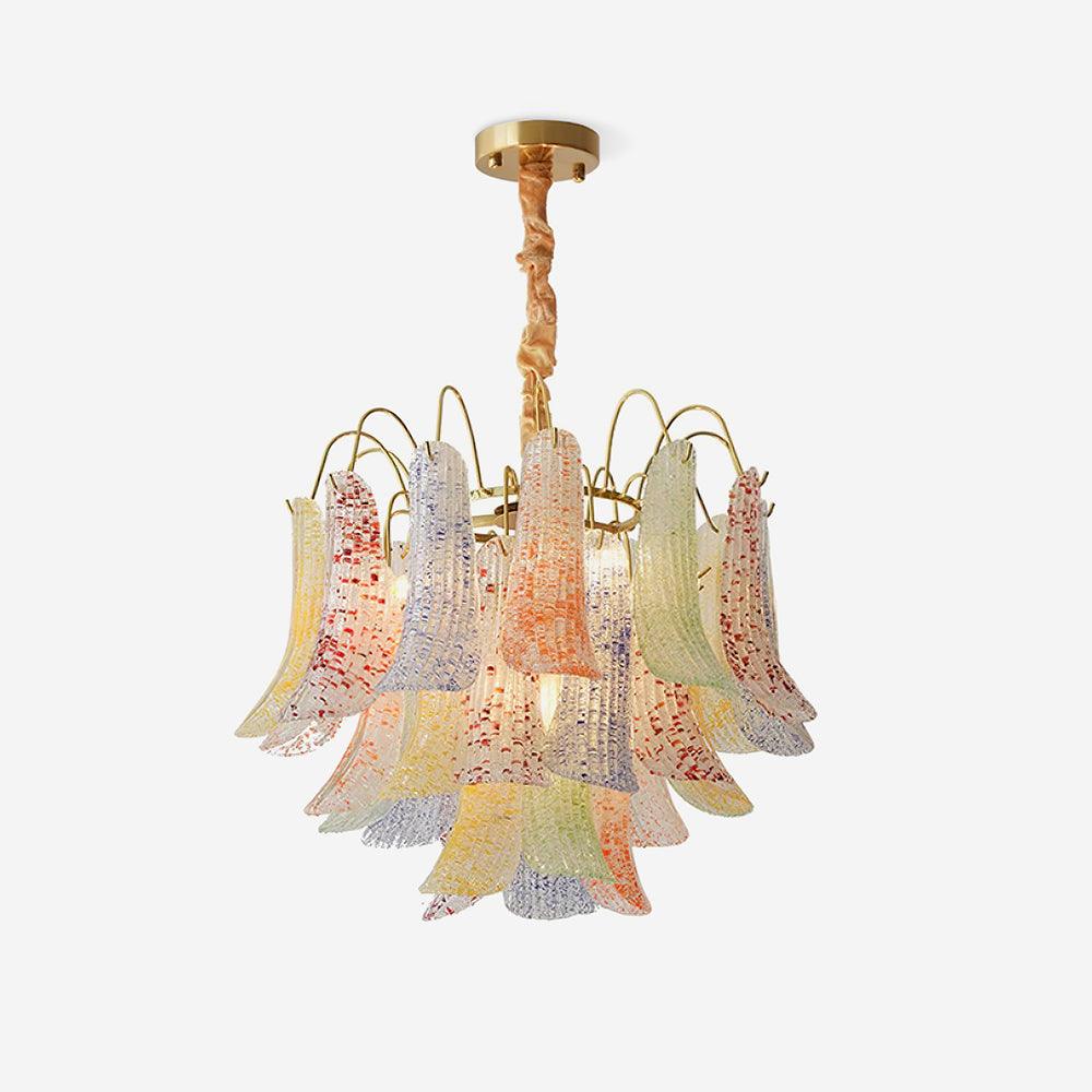Chandelier Glass Petals Metal Frame Colorful Artistic Ambience - Neutralighting