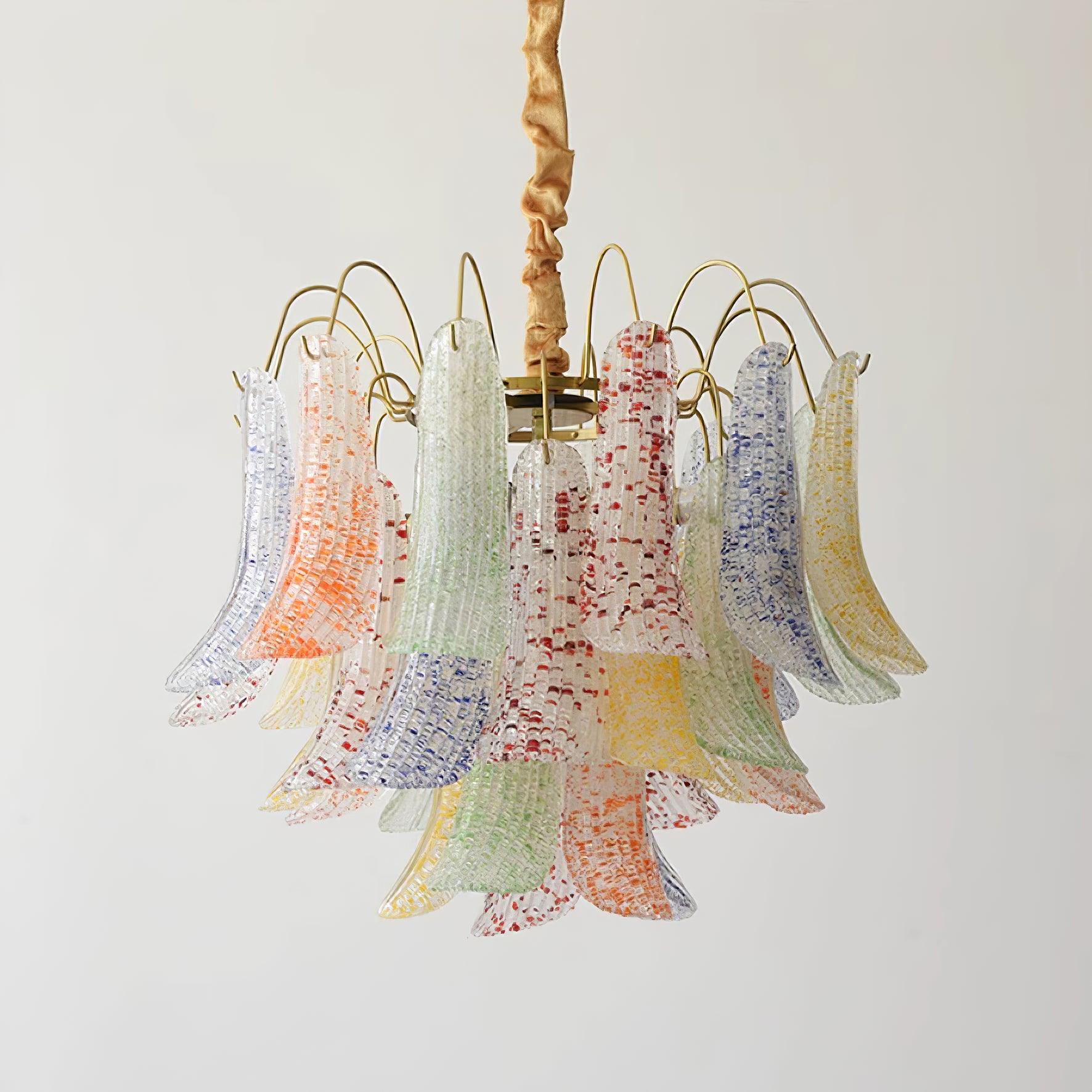 Chandelier Glass Petals Metal Frame Colorful Artistic Ambience - Neutralighting