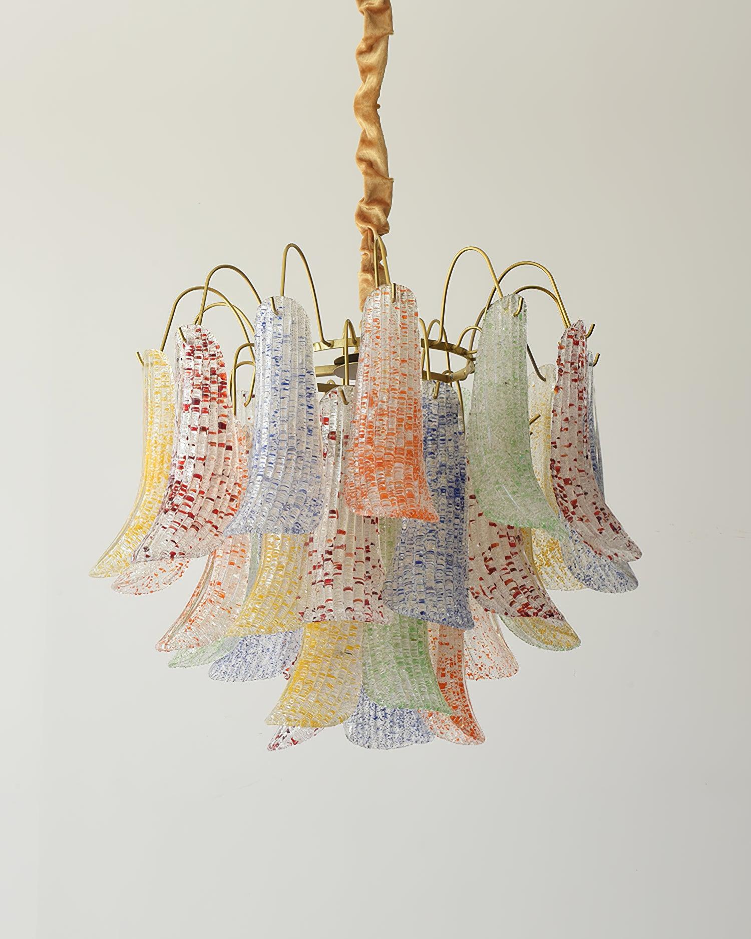 Chandelier Glass Petals Metal Frame Colorful Artistic Ambience - Neutralighting