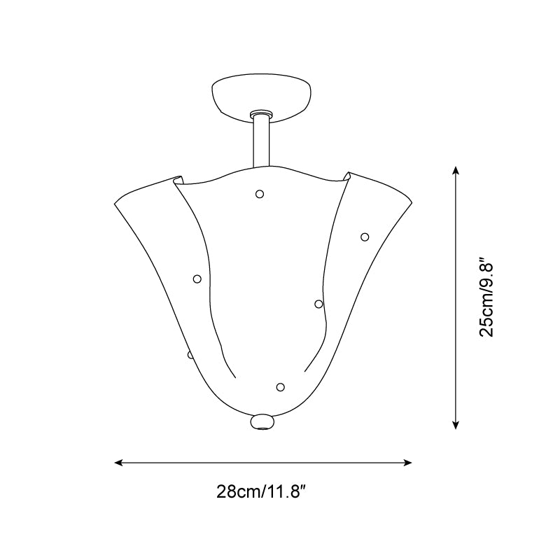 Eldis Murano Glass Semi Flush Ceiling Light