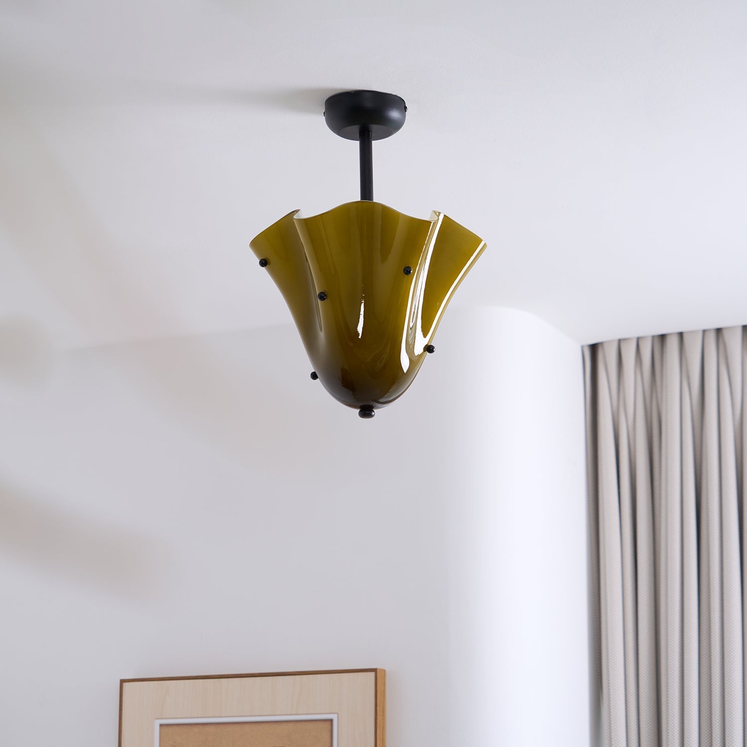 Eldis Murano Glass Semi Flush Ceiling Light
