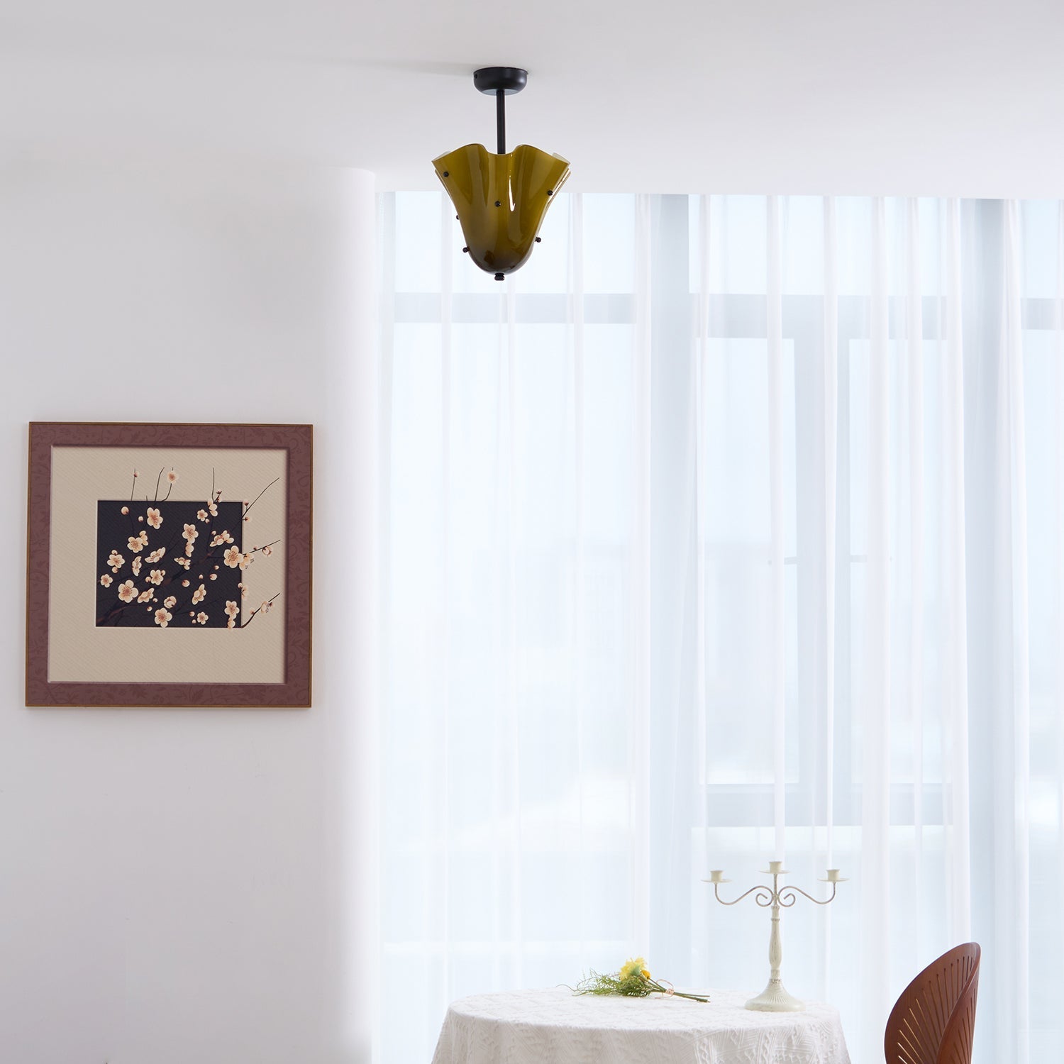 Eldis Murano Glass Semi Flush Ceiling Light