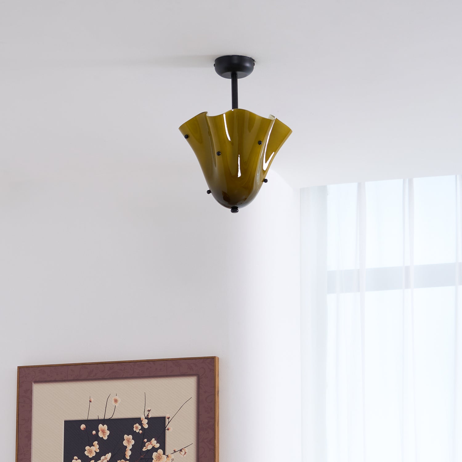 Eldis Murano Glass Semi Flush Ceiling Light