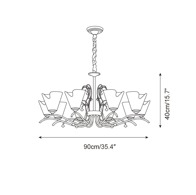 Givona Floral Glass Chandelier - Neutralighting
