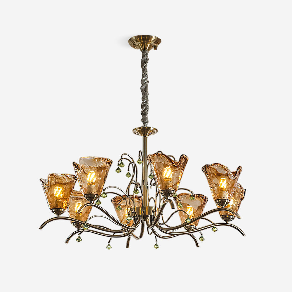 Givona Floral Glass Chandelier - Neutralighting