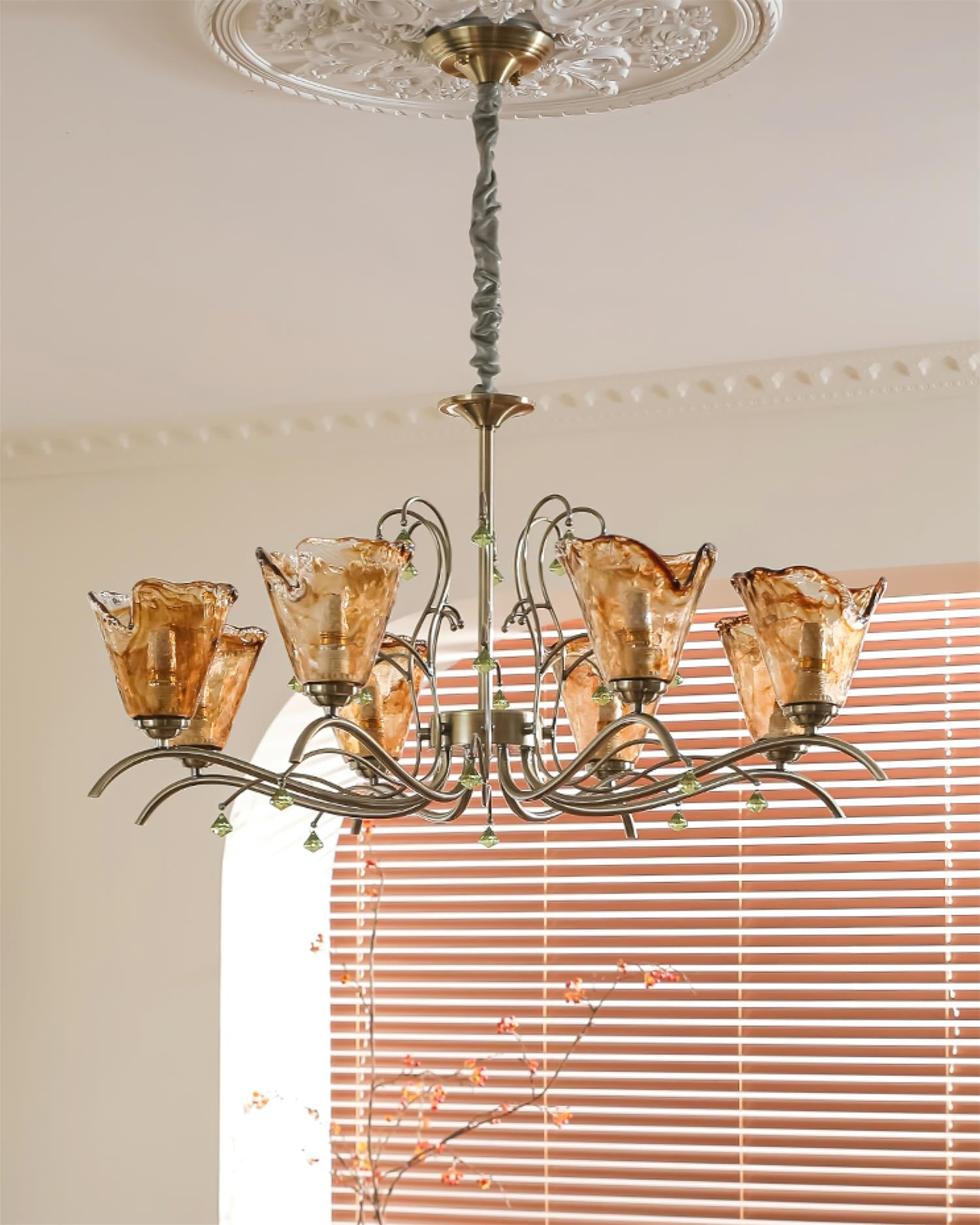 Givona Floral Glass Chandelier - Neutralighting