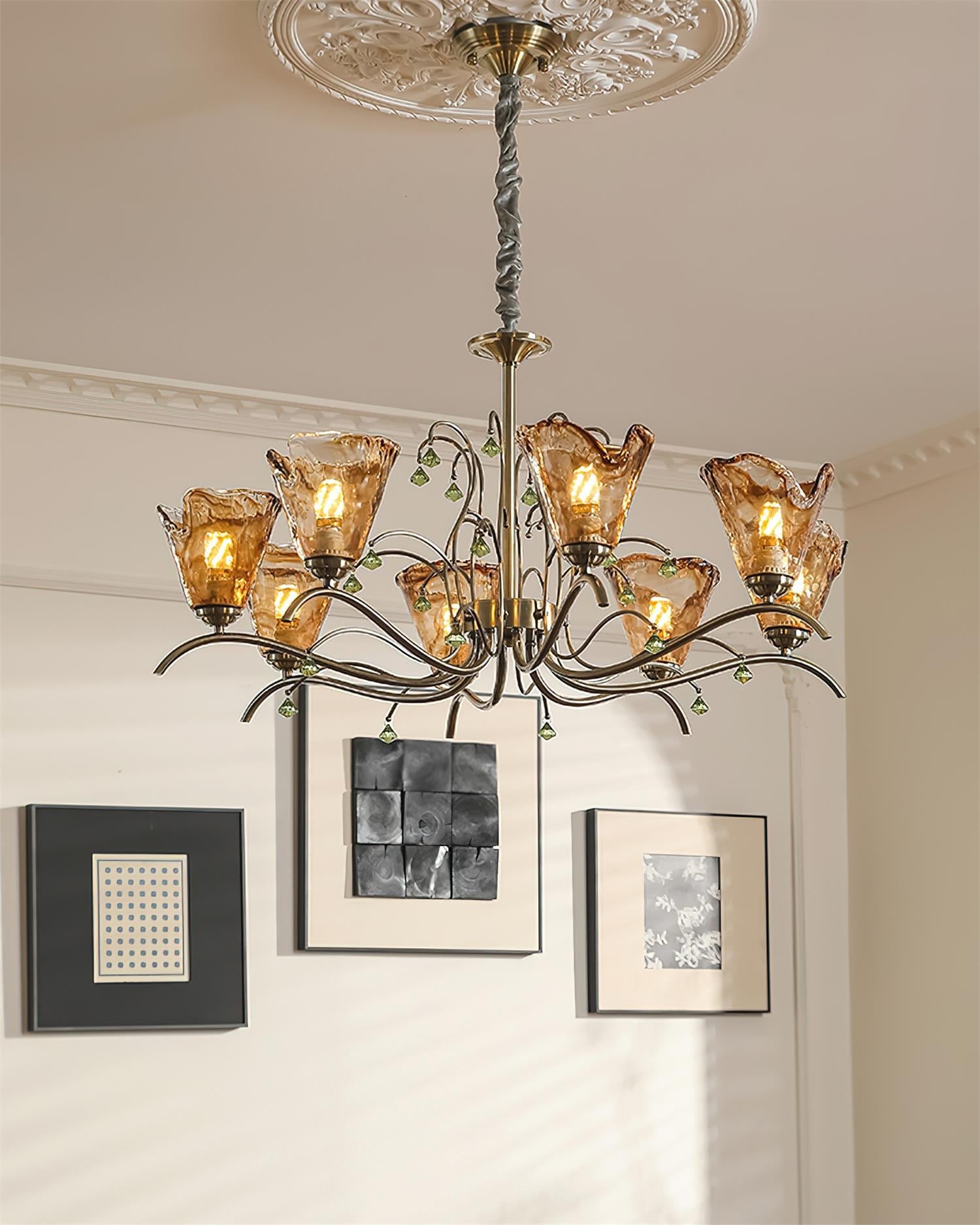 Givona Floral Glass Chandelier - Neutralighting