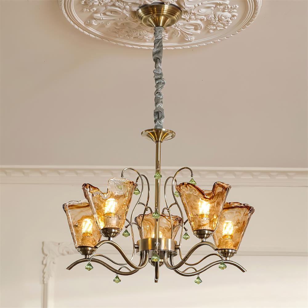 Givona Floral Glass Chandelier - Neutralighting