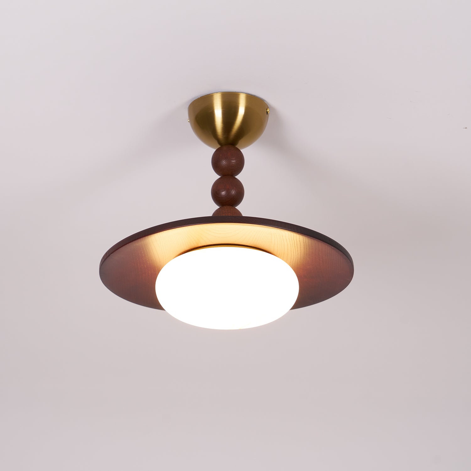 Yeste Ceiling Light Walnut Color & White Imitation Alabaster - Neutralighting