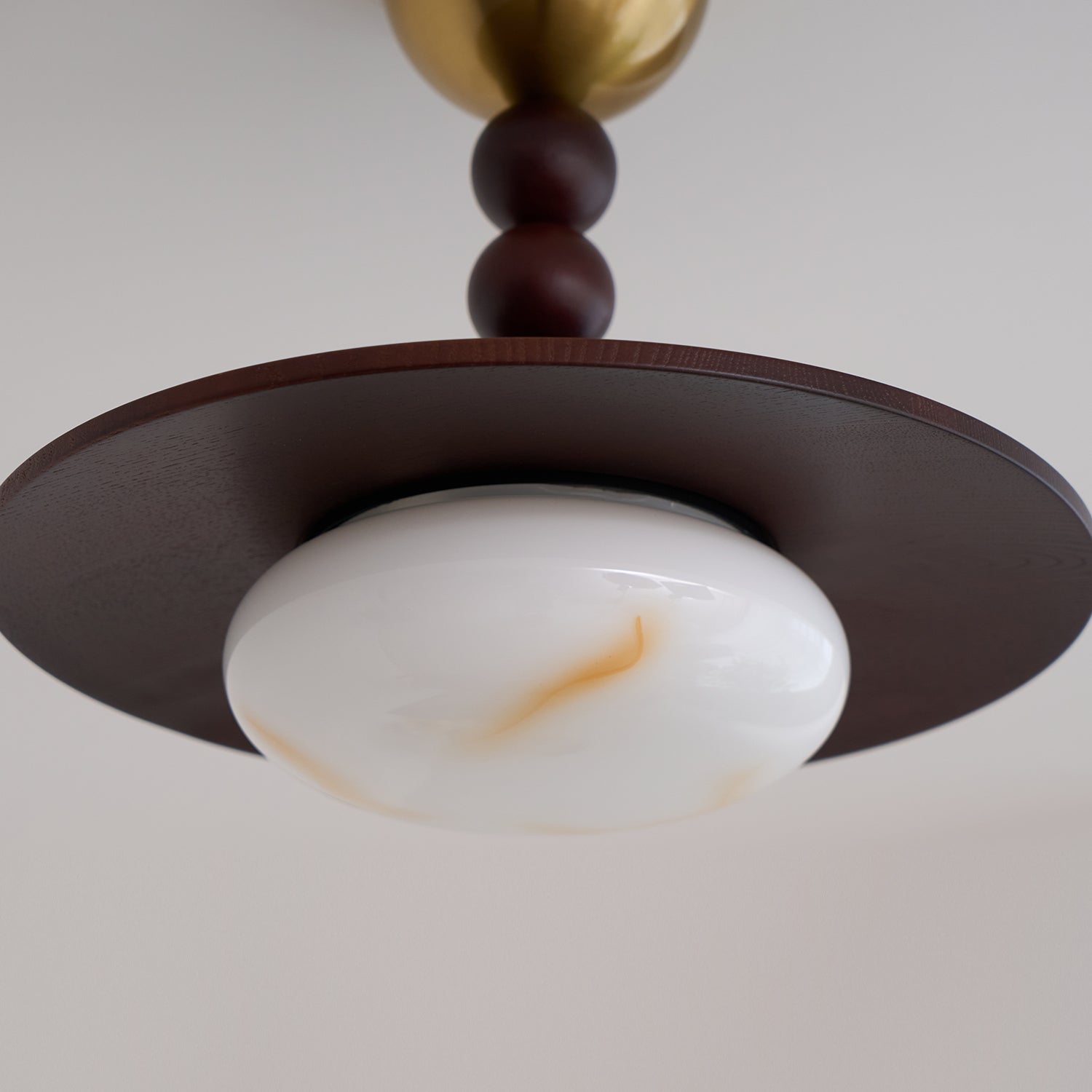 Yeste Ceiling Light Walnut Color & White Imitation Alabaster - Neutralighting