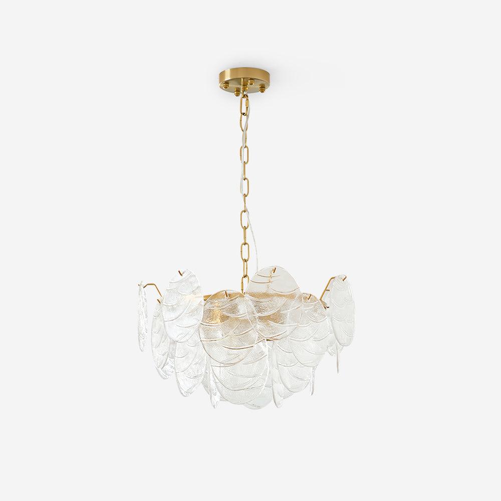 Chandelier Glass Discs Metal Frame Gold Finish Victorian - Neutralighting