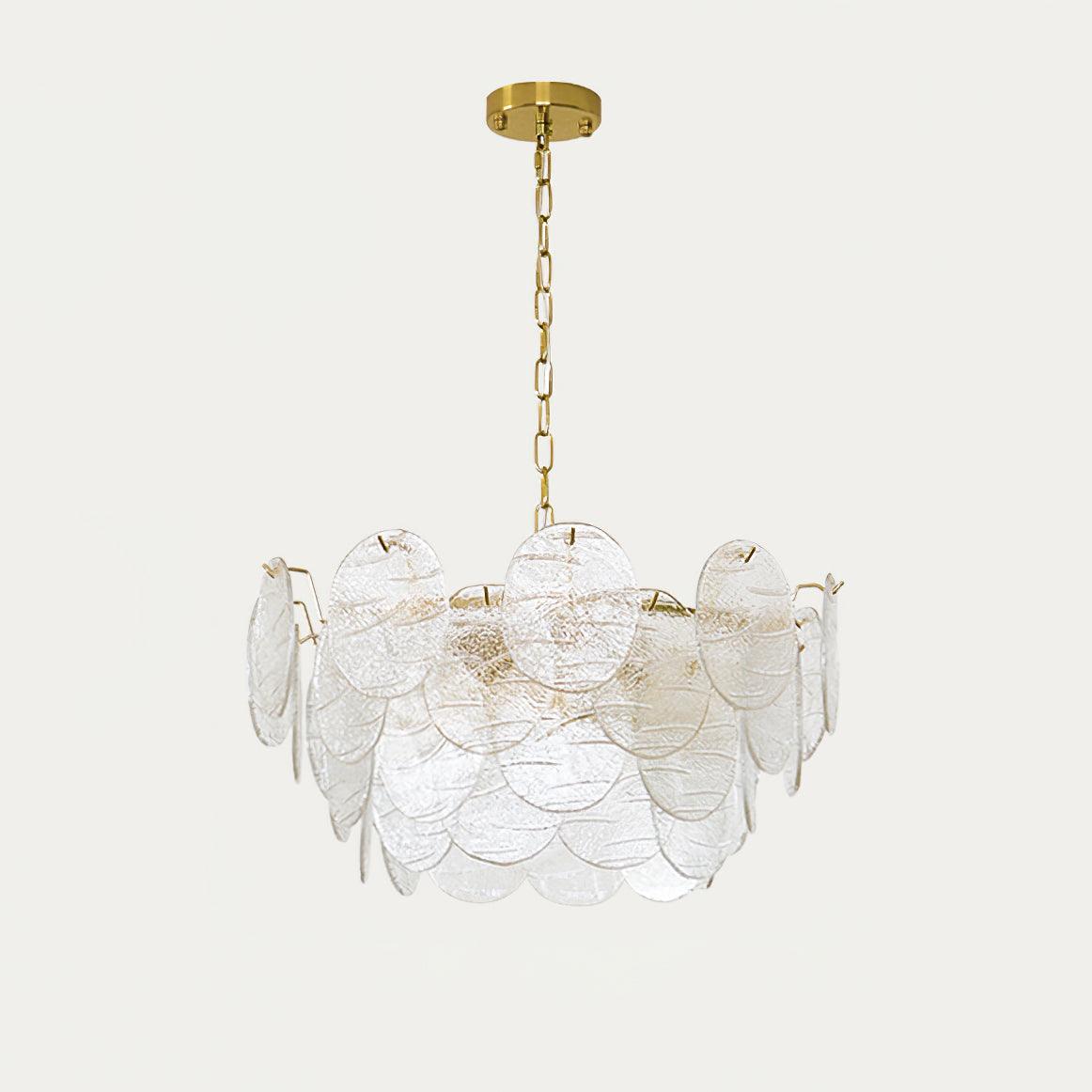 Chandelier Glass Discs Metal Frame Gold Finish Victorian - Neutralighting