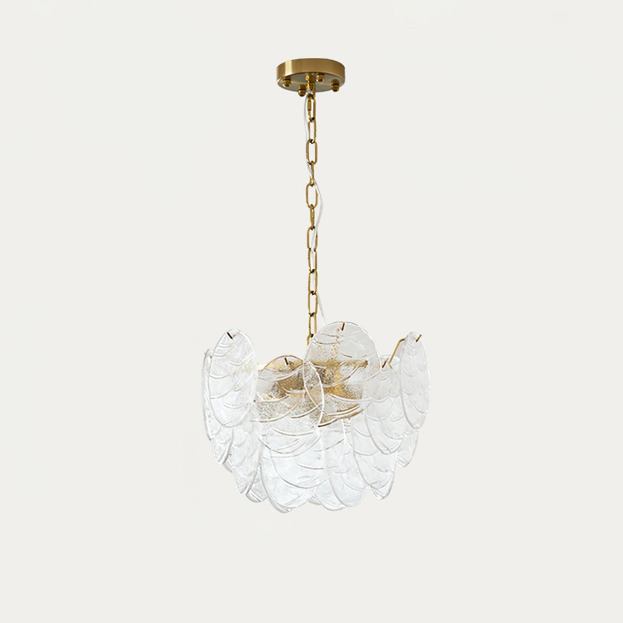 Chandelier Glass Discs Metal Frame Gold Finish Victorian - Neutralighting