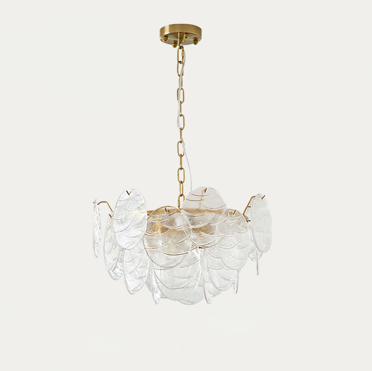 Chandelier Glass Discs Metal Frame Gold Finish Victorian - Neutralighting