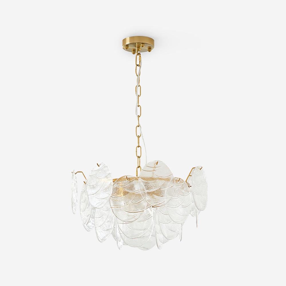 Chandelier Glass Discs Metal Frame Gold Finish Victorian - Neutralighting