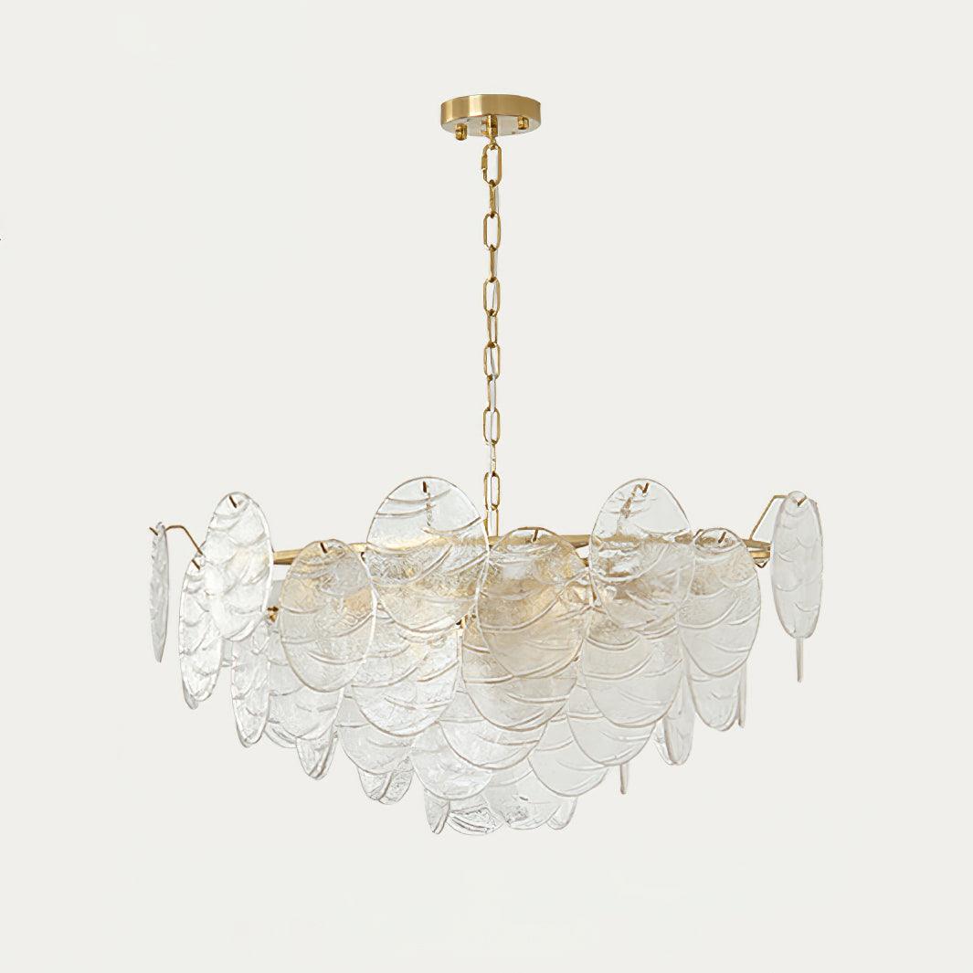 Chandelier Glass Discs Metal Frame Gold Finish Victorian - Neutralighting