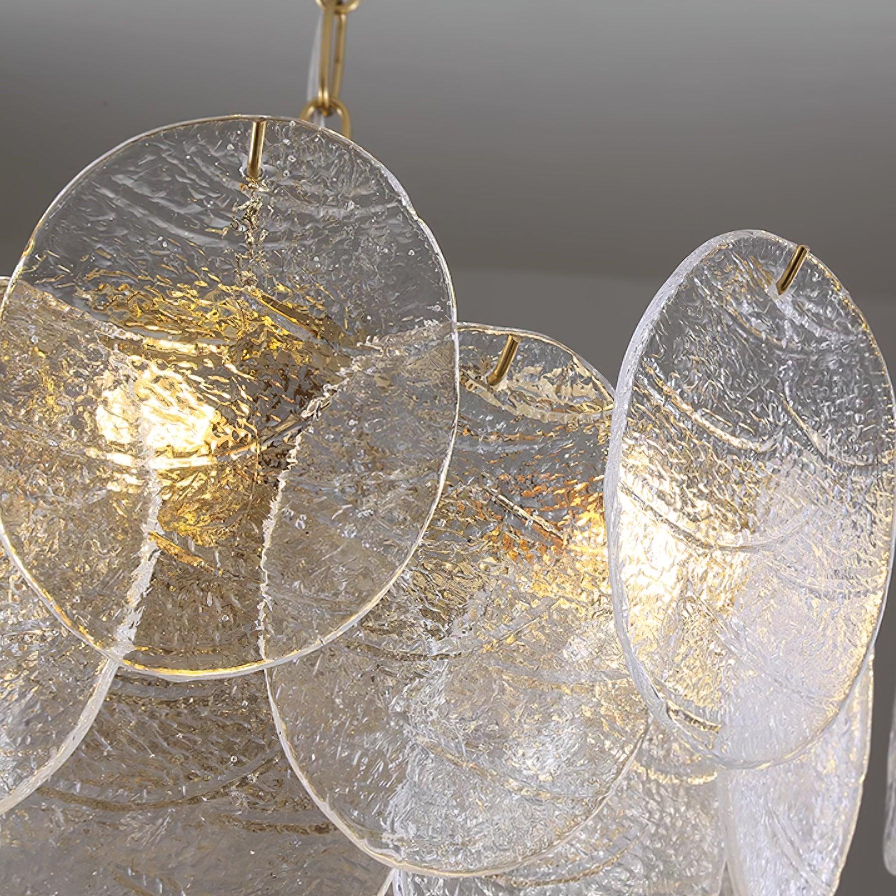 Chandelier Glass Discs Metal Frame Gold Finish Victorian - Neutralighting
