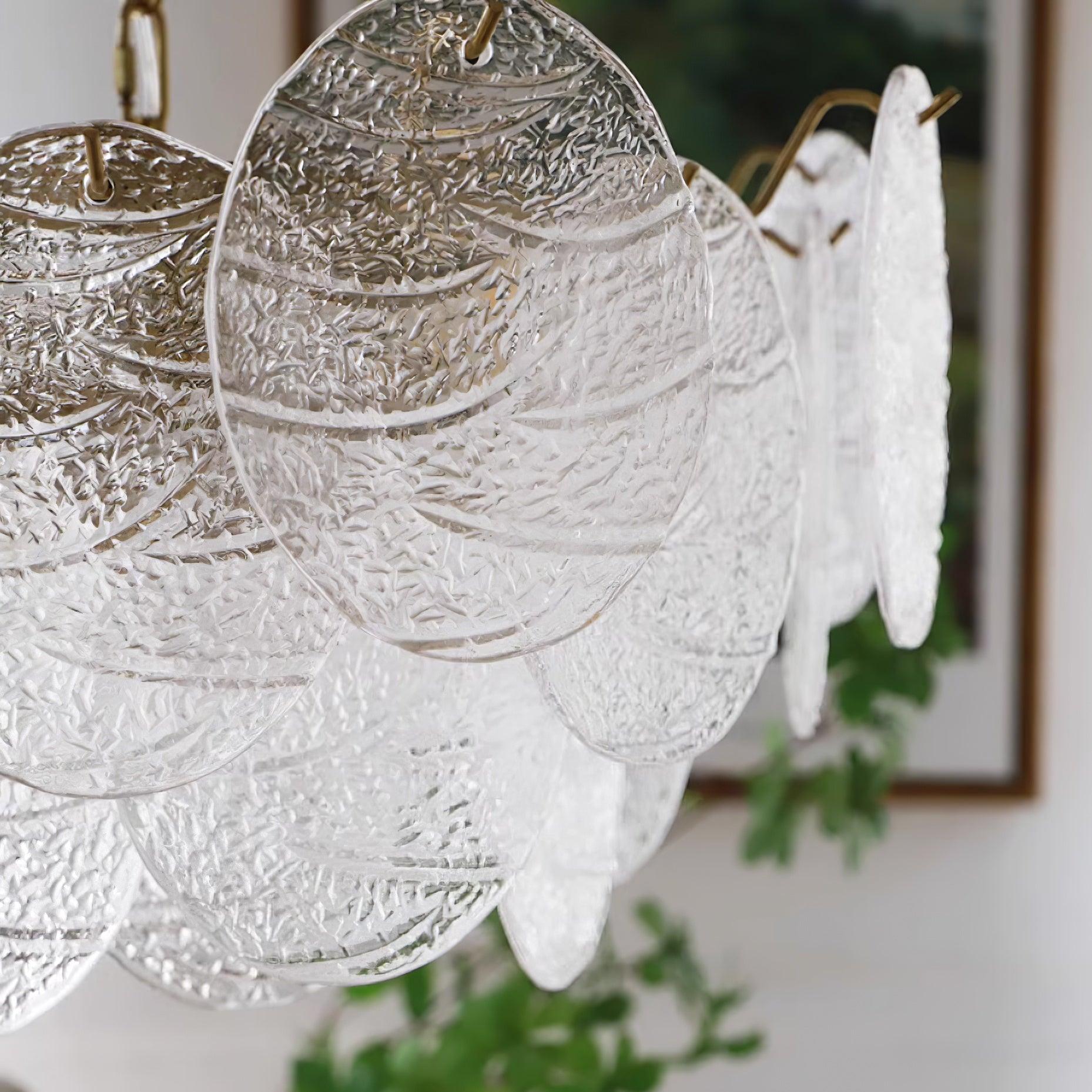 Chandelier Glass Discs Metal Frame Gold Finish Victorian - Neutralighting