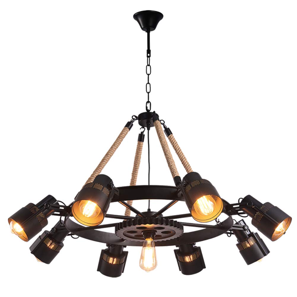 Epoch Industrial LED Pendant Light Black Metal/Rope Cafe/Bar - Neutralighting