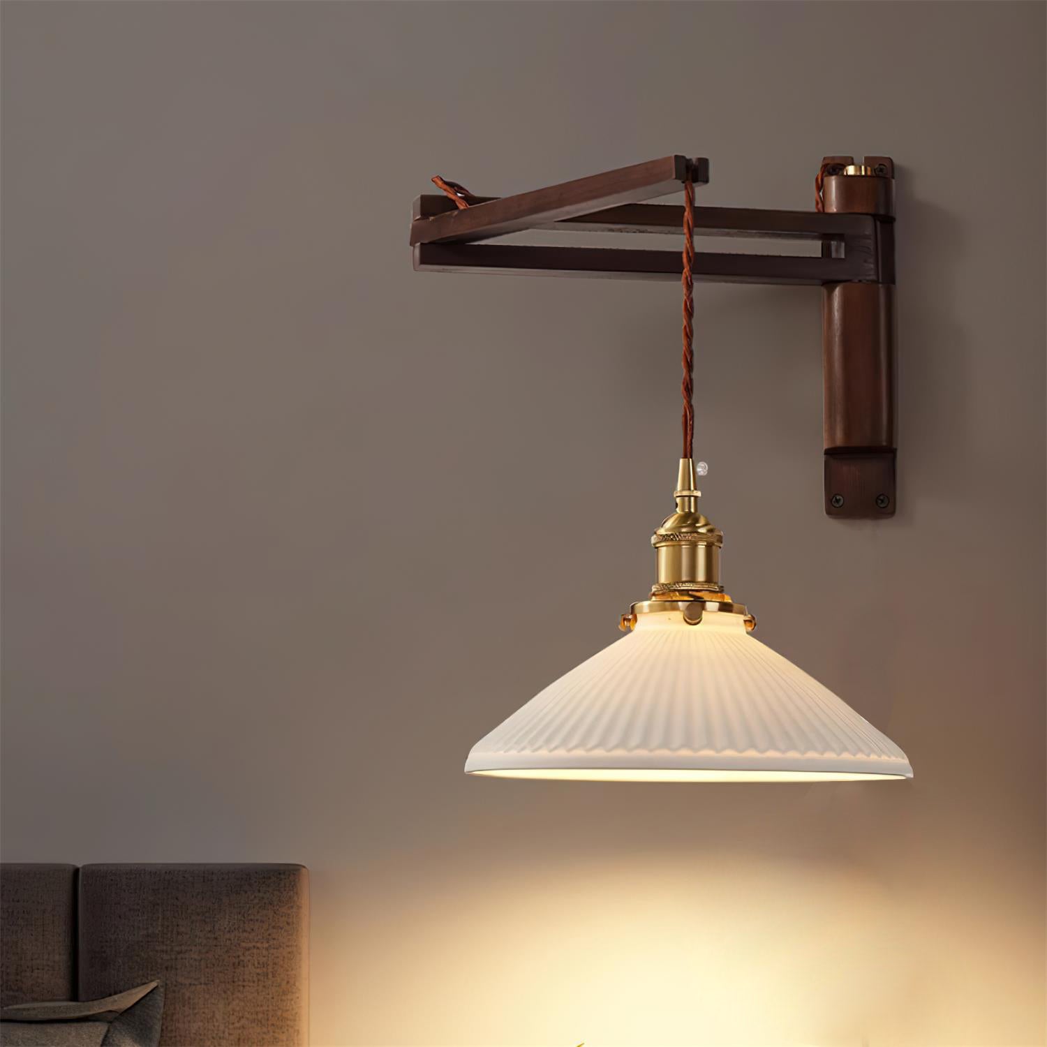 Geyla Rustic Wooden Wall Lamp - Neutralighting
