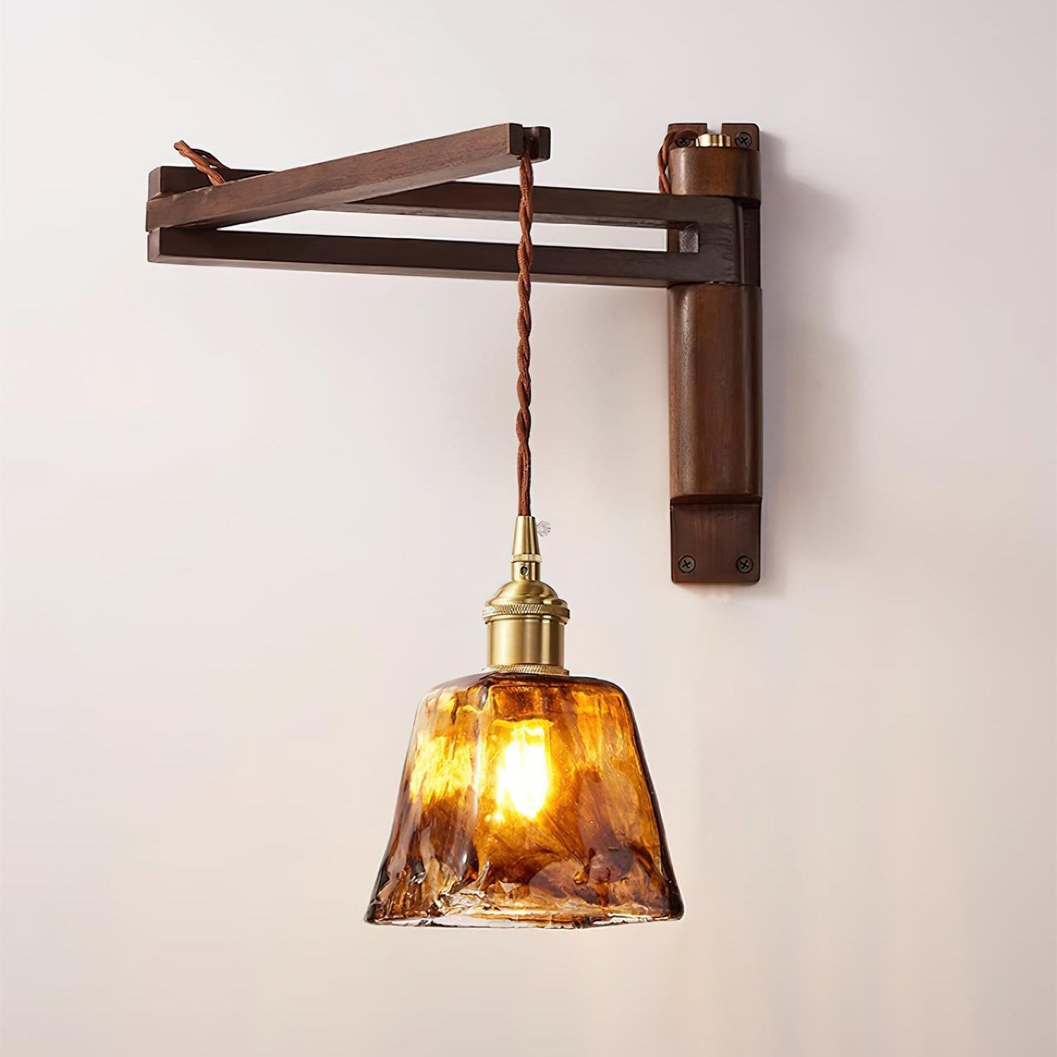 Geyla Rustic Wooden Wall Lamp - Neutralighting