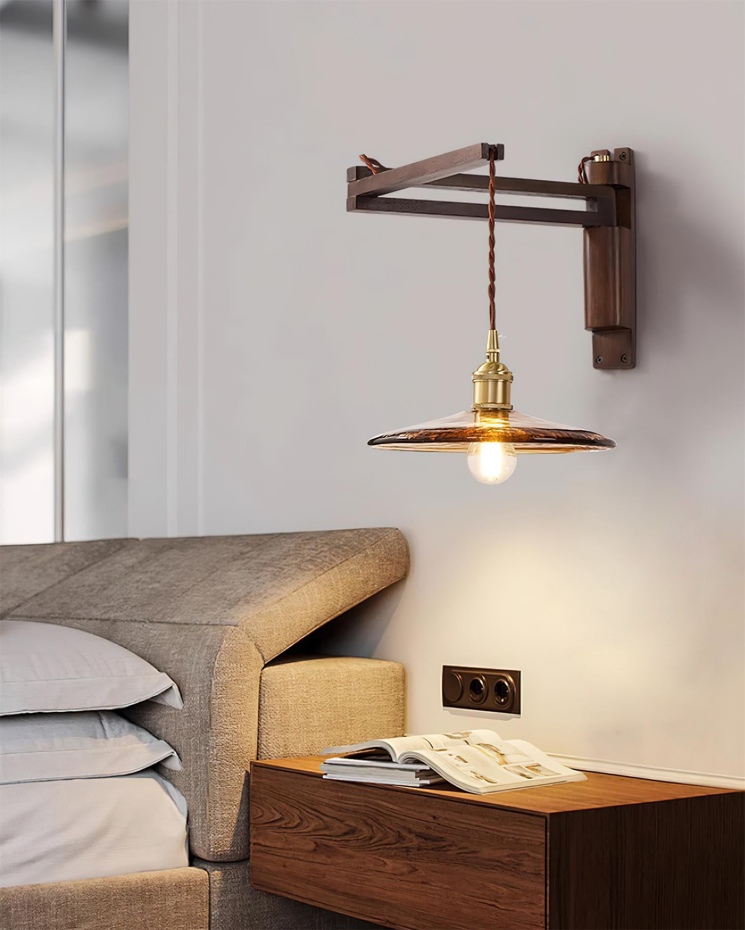 Geyla Rustic Wooden Wall Lamp - Neutralighting