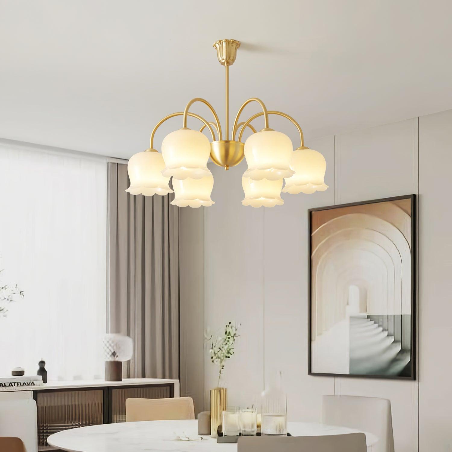 Fionel Petal Glass Floral Chandelier - Neutralighting