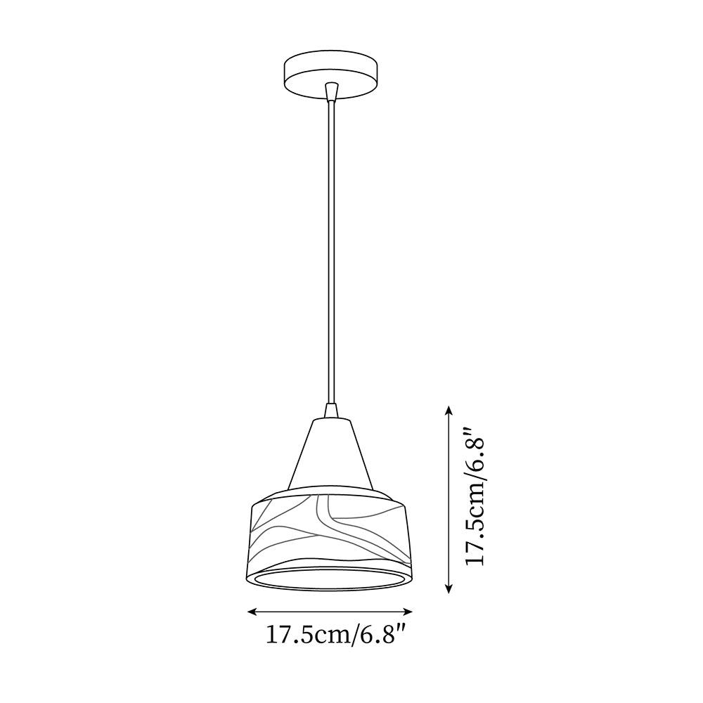 Pendant Lamp Amber Glass Shade Wood Top Vintage Artistic - Neutralighting