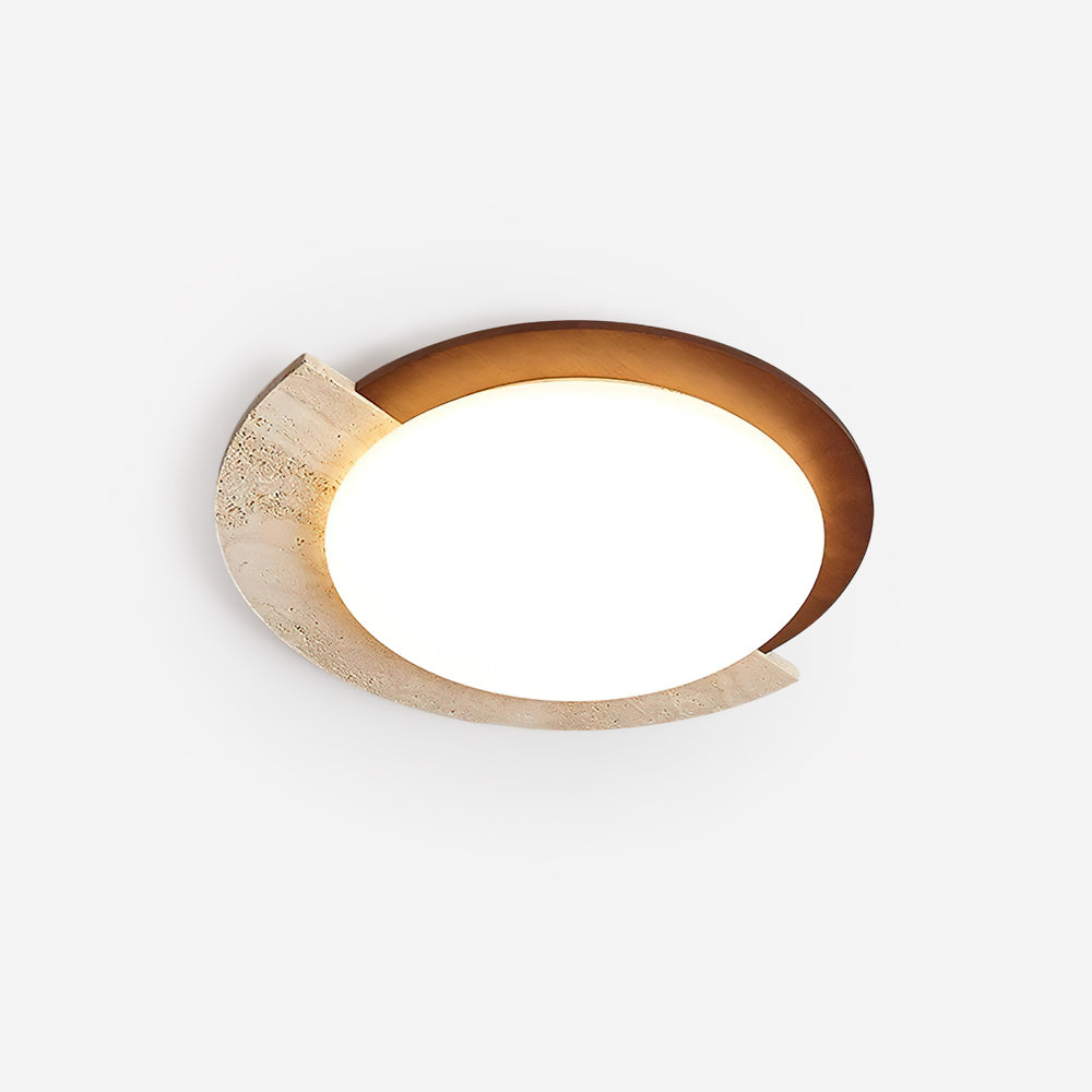 Ritta Travertine Oval LED Ceiling Light - Neutralighting