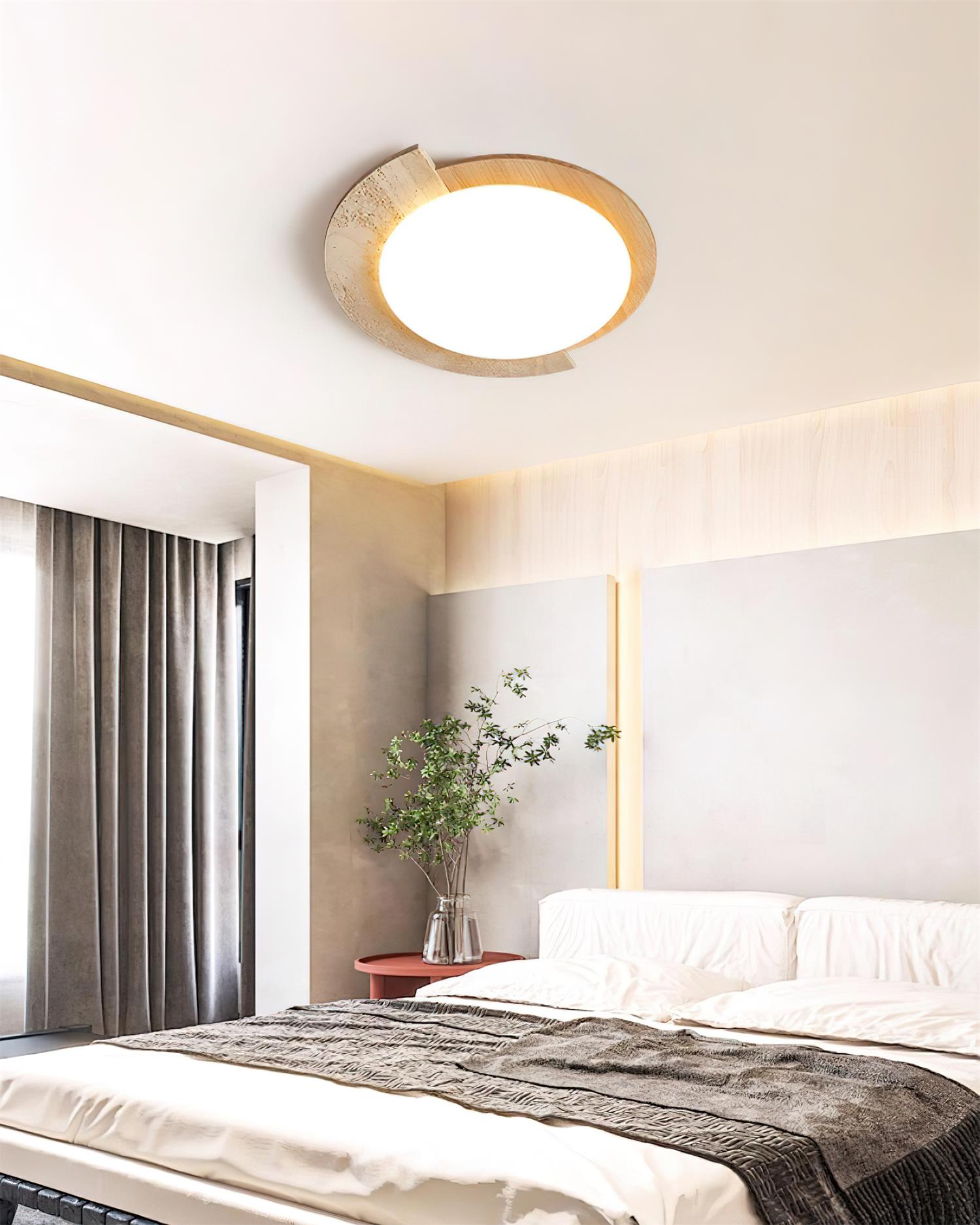 Ritta Travertine Oval LED Ceiling Light - Neutralighting