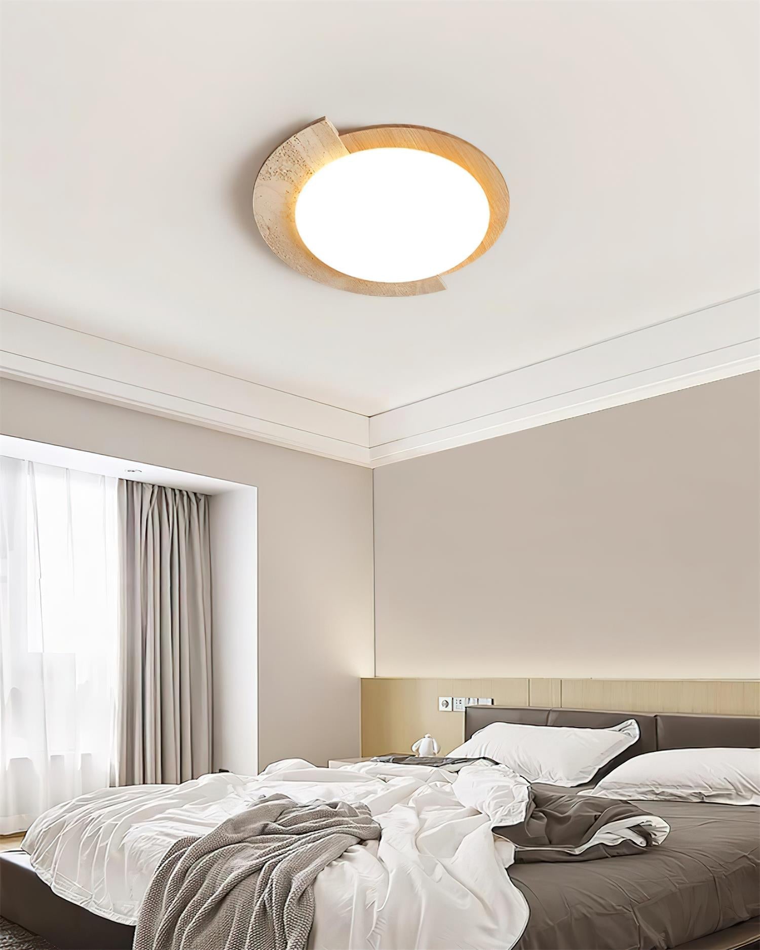 Ritta Travertine Oval LED Ceiling Light - Neutralighting