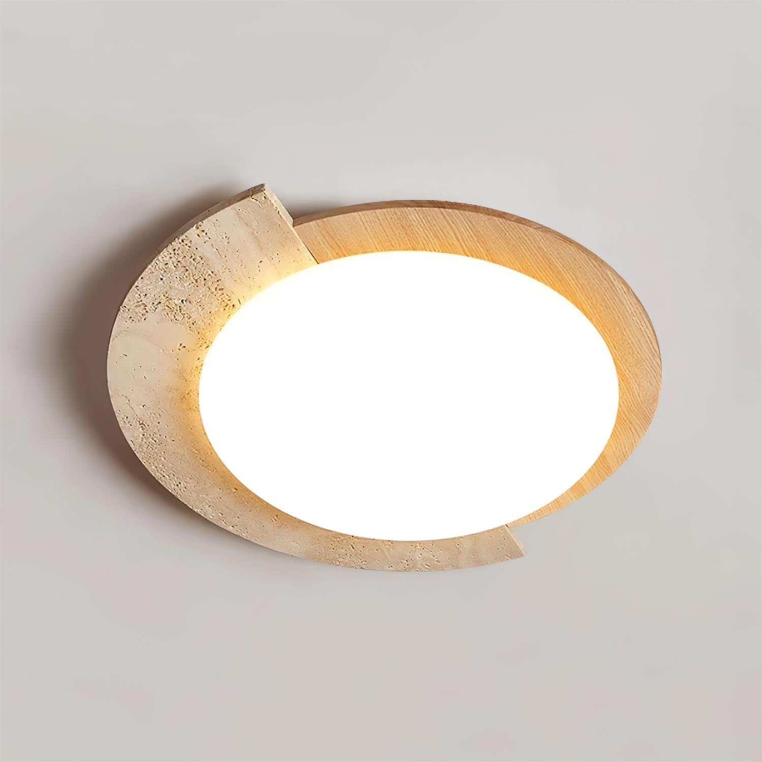 Ritta Travertine Oval LED Ceiling Light - Neutralighting