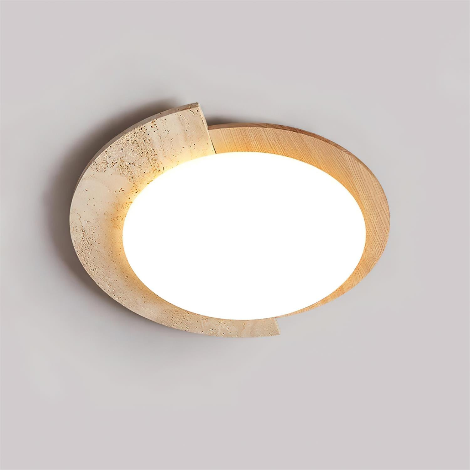 Ritta Travertine Oval LED Ceiling Light - Neutralighting