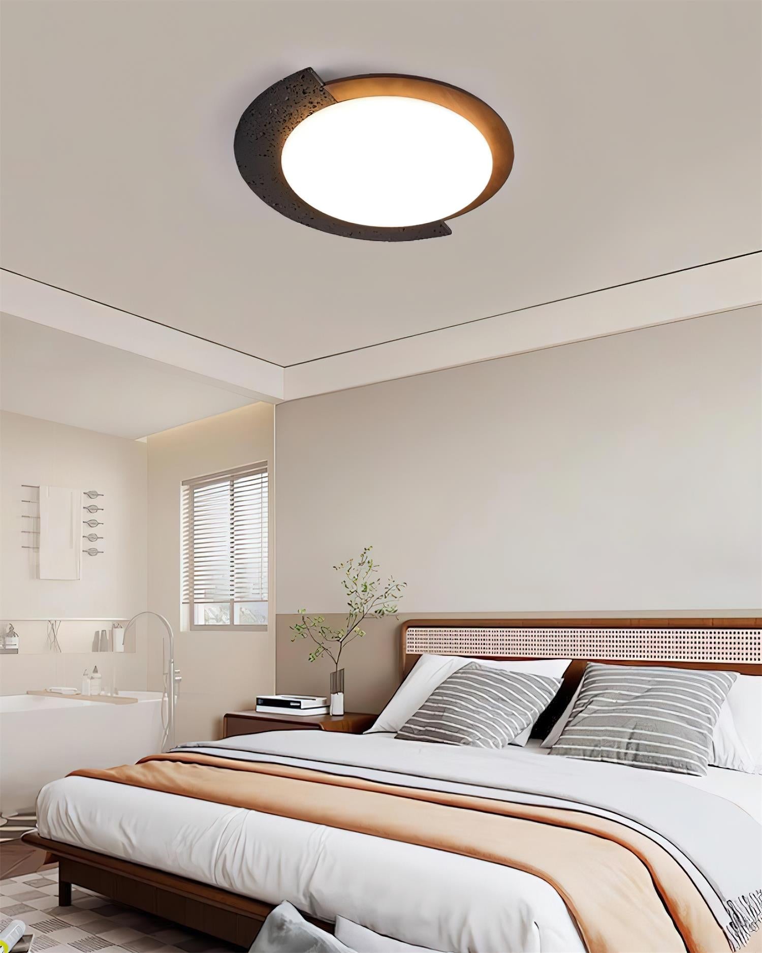 Ritta Travertine Oval LED Ceiling Light - Neutralighting