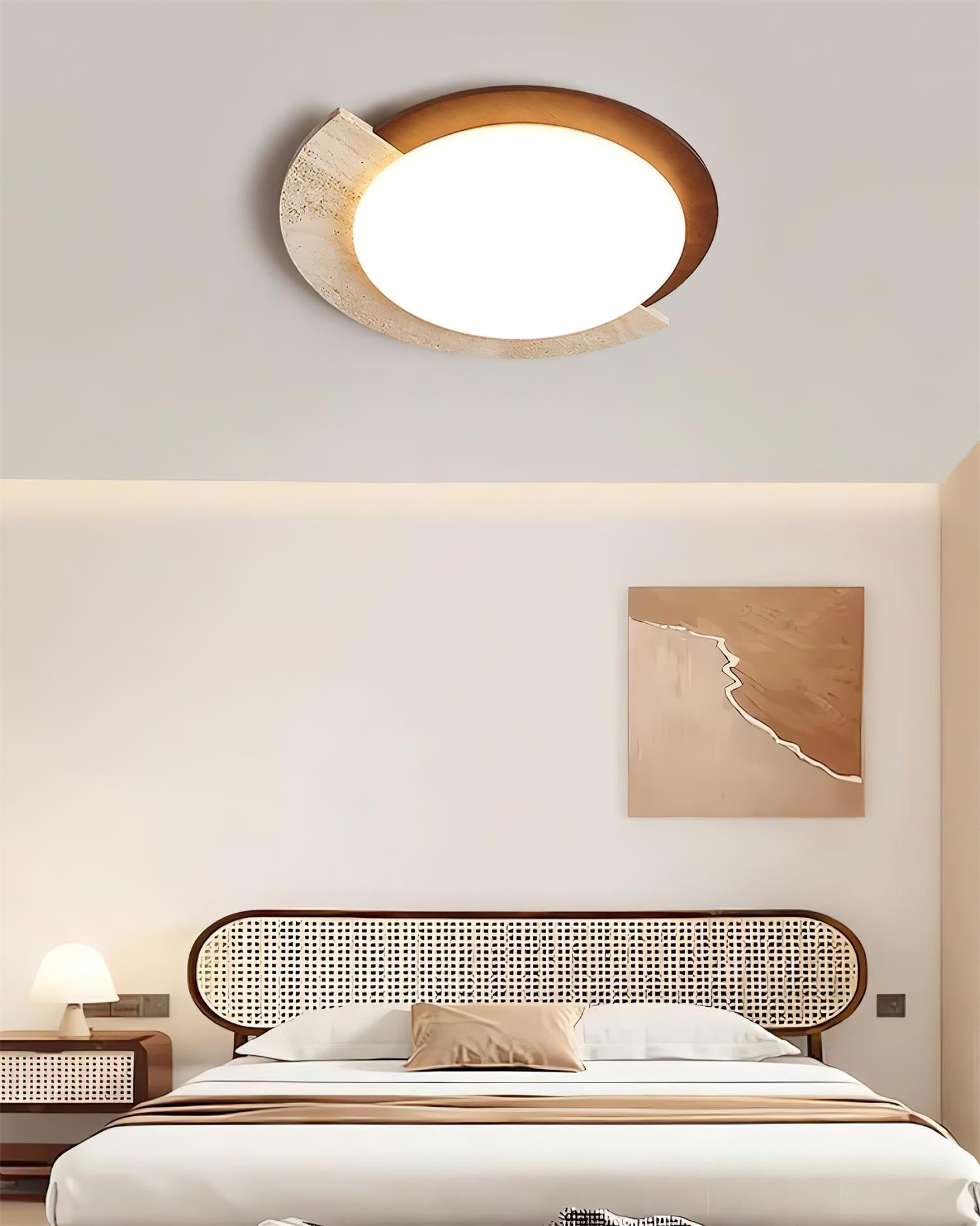 Ritta Travertine Oval LED Ceiling Light - Neutralighting