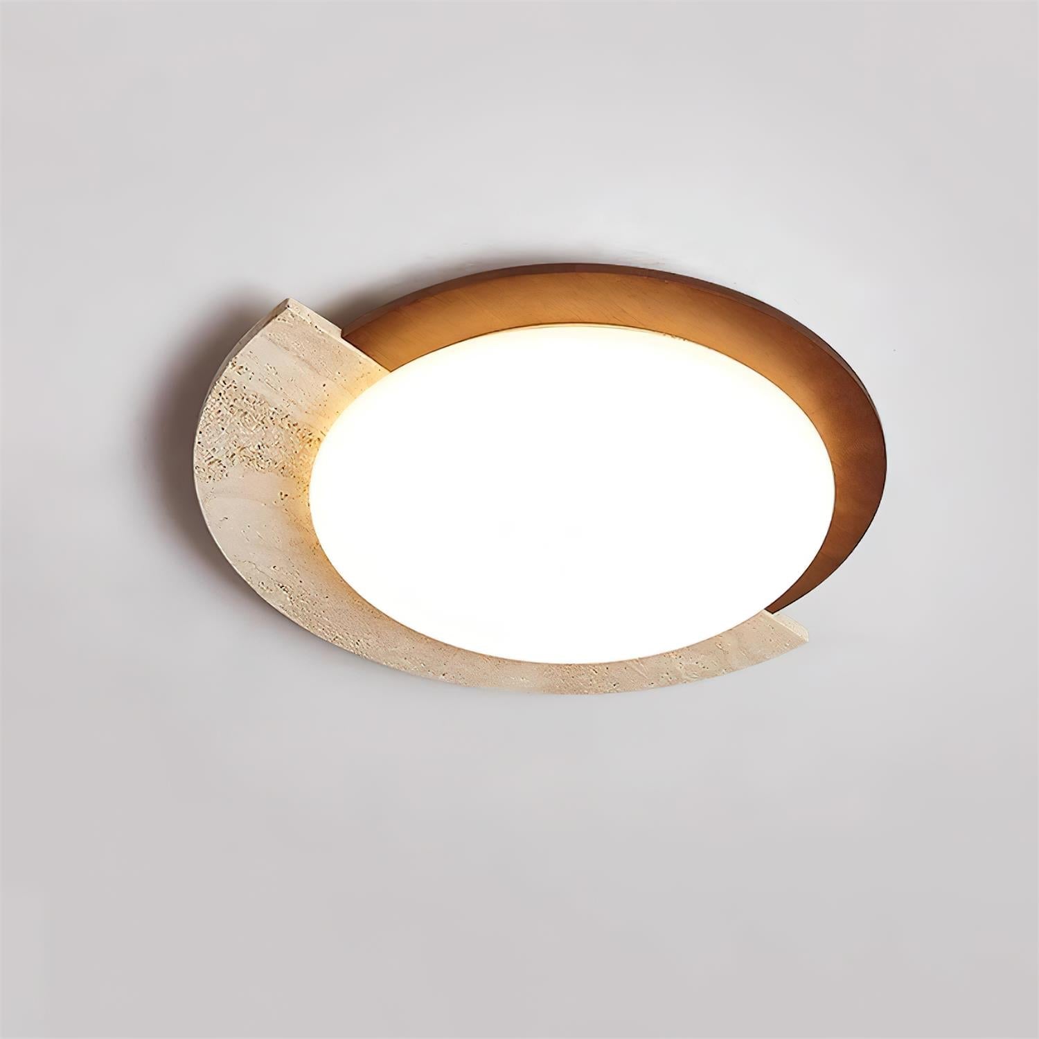 Ritta Travertine Oval LED Ceiling Light - Neutralighting