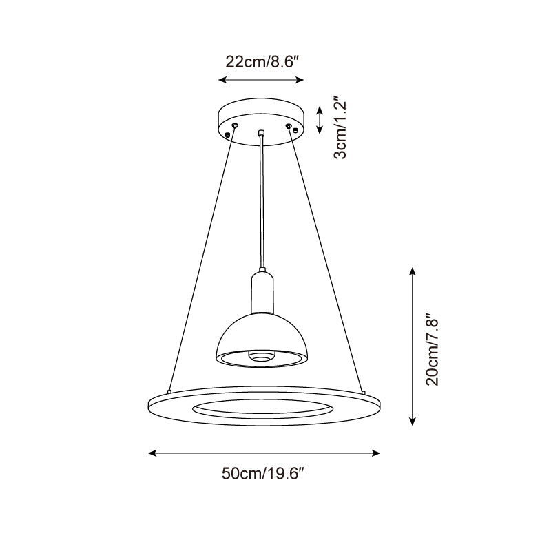 Ritta Travertine Dome & Ring Pendant Lamp - Neutralighting