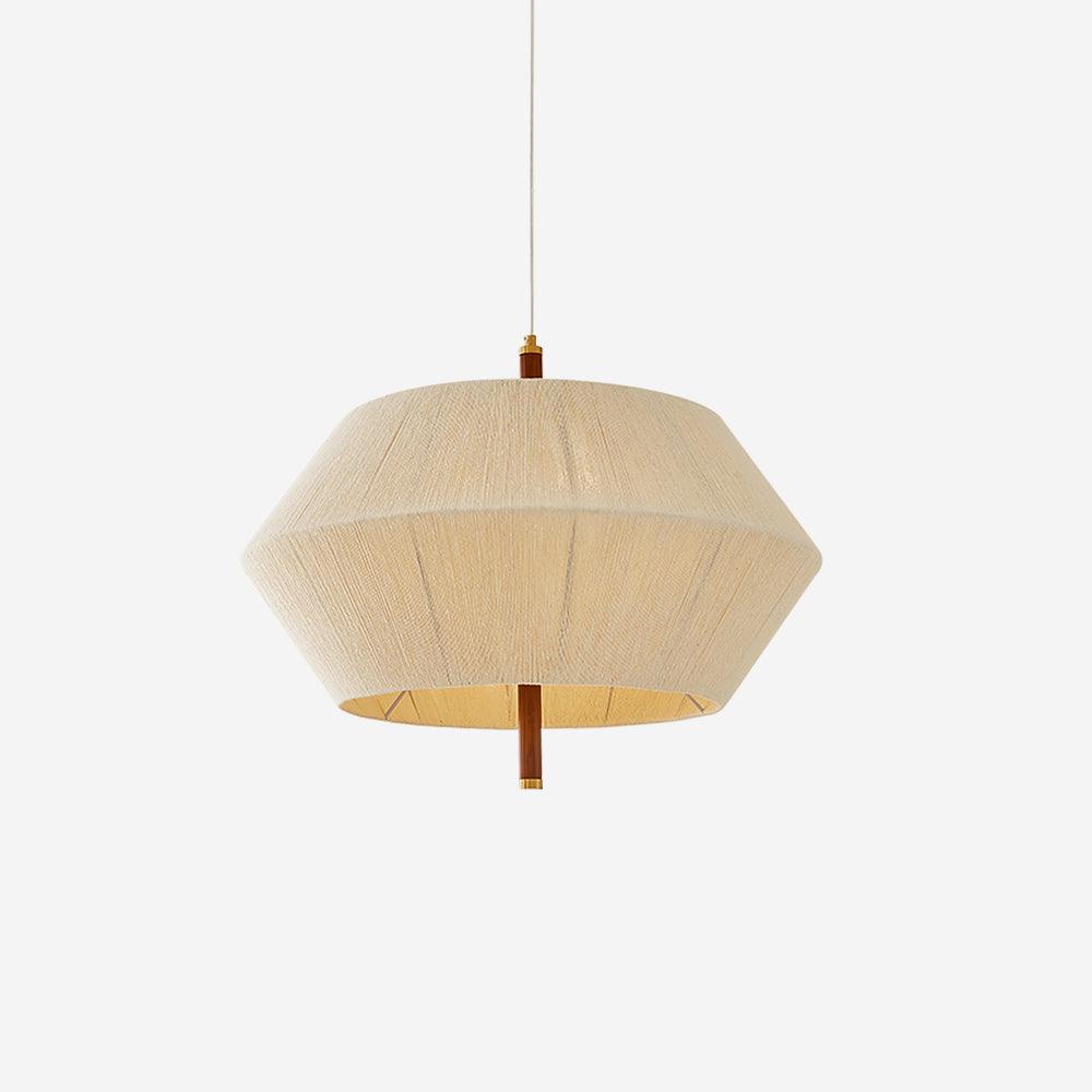 Pendant Lamp Cotton-Thread Shade Walnut Wood Natural - Neutralighting