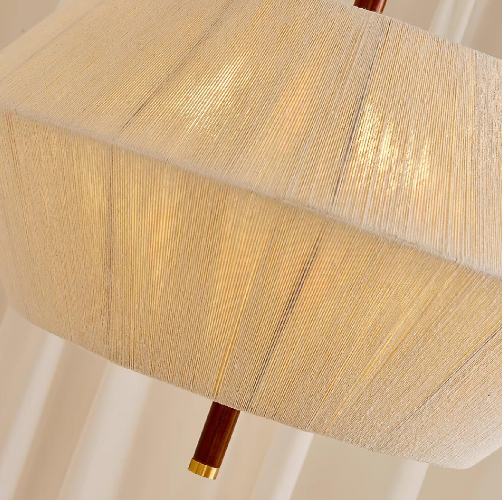 Pendant Lamp Cotton-Thread Shade Walnut Wood Natural - Neutralighting