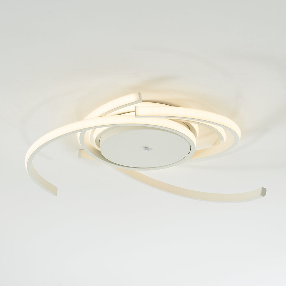 Arisha Modern Multi Arc Linetype Ceiling Light,Black/White - Neutralighting