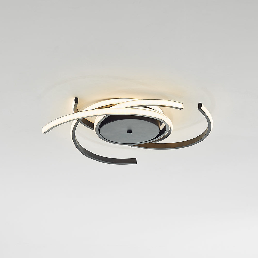 Arisha Modern Multi Arc Linetype Ceiling Light,Black/White - Neutralighting
